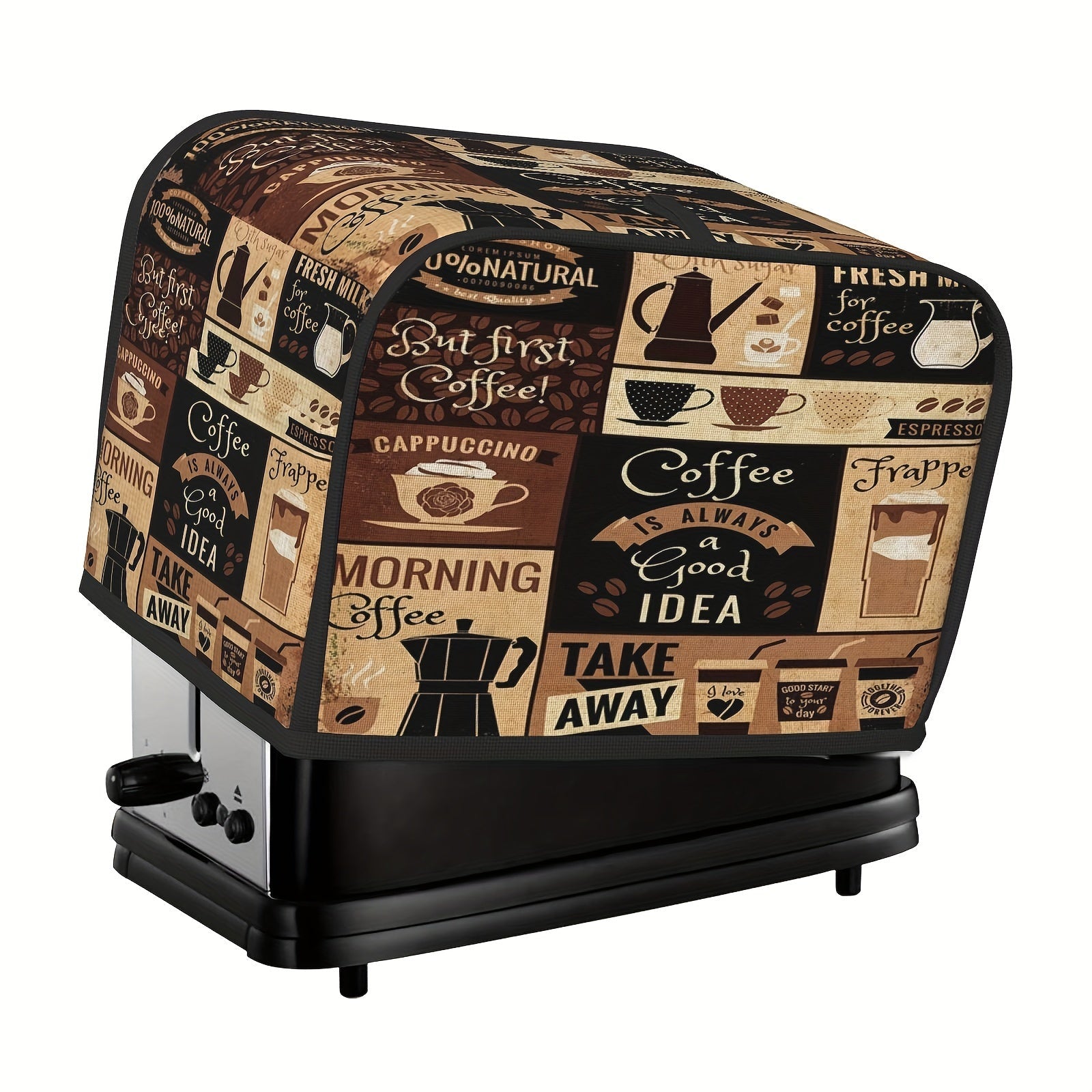 Waterproof Dust Cover for Bread Machines and Small Appliances with Coffee-Themed Design