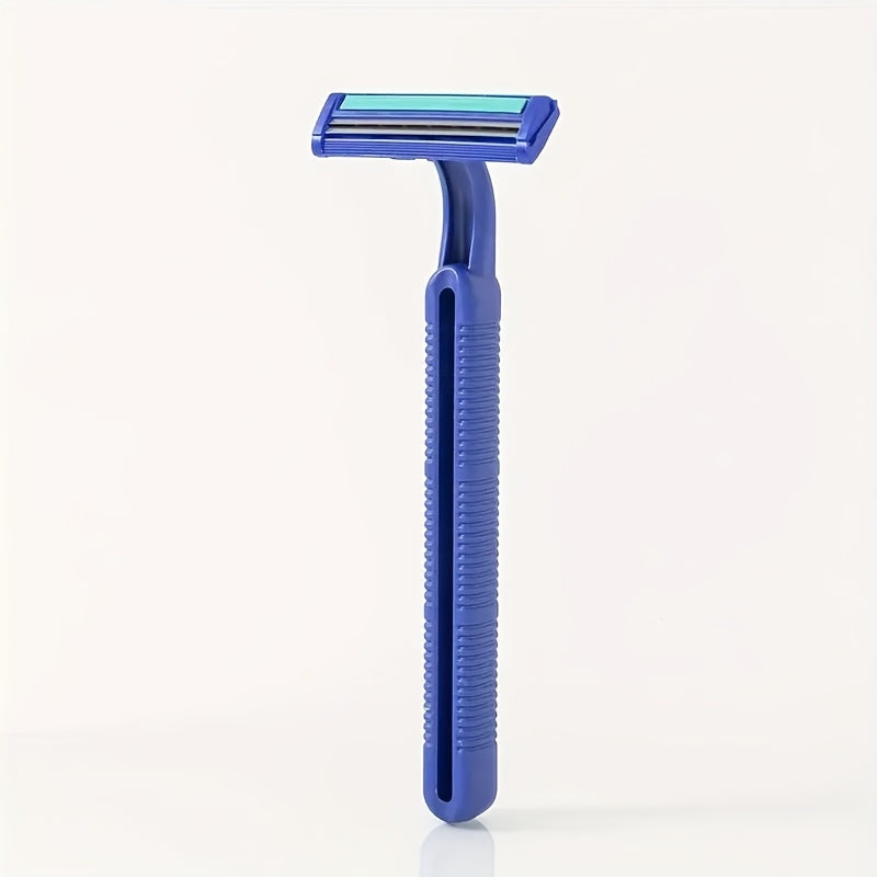 Maquinillas de afeitar desechables de doble hoja para hombres, pack de 10 o 20 con tira lubricante, azul y negro