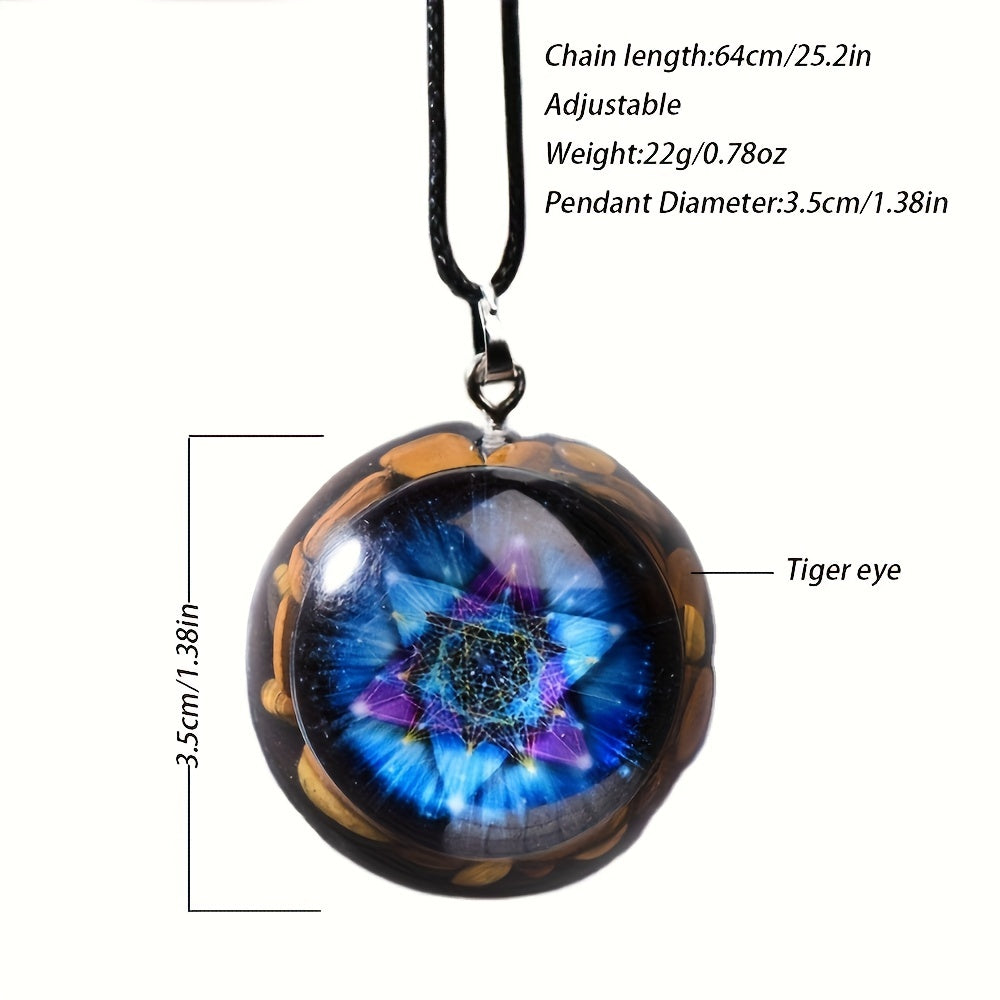 Orgonite Pendant Necklace with Malachite Chakra Energy and Sri Yantra Sacred Geometry for Healing Jewelry