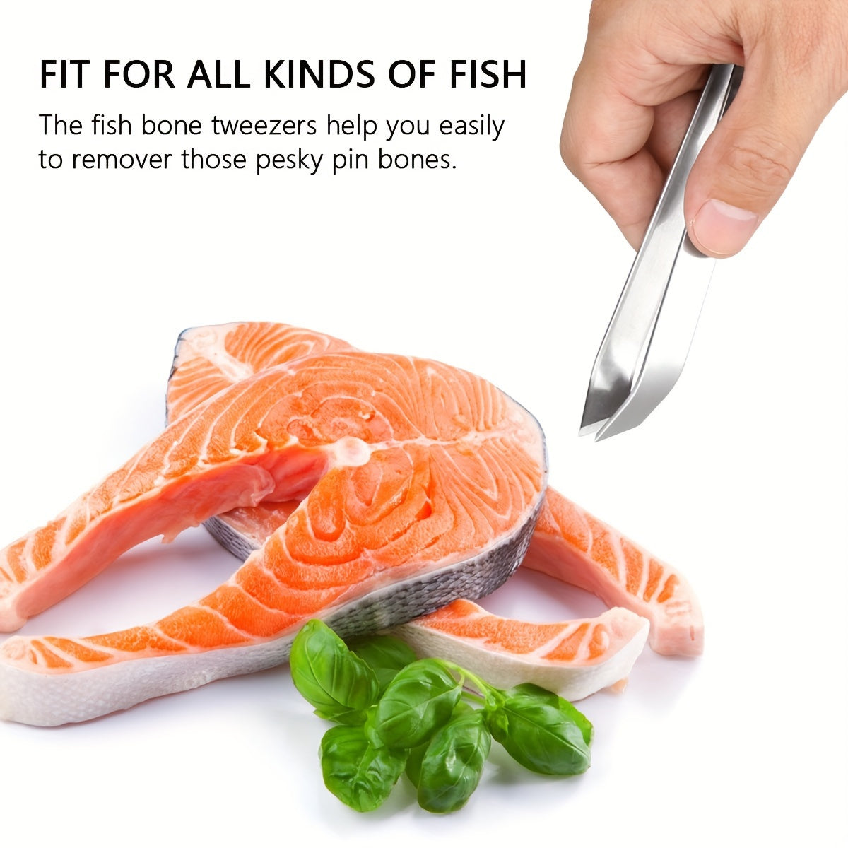 Pelador de ajo y removedor de espinas de pescado de acero inoxidable, herramienta de cocina sin batería