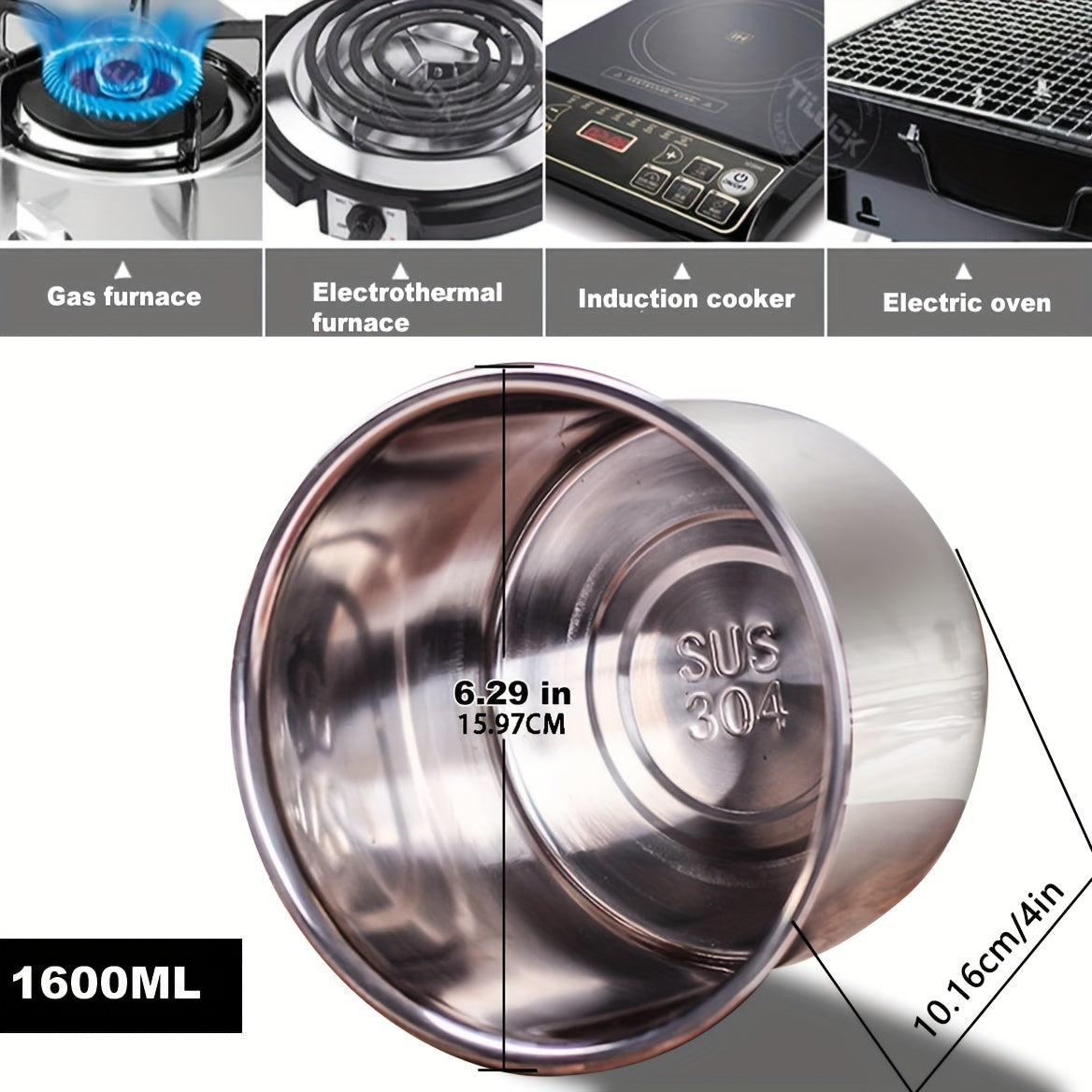Stainless Steel Double Layer Melting Pot Set 600ml 1600ml for Chocolate Soap Candles