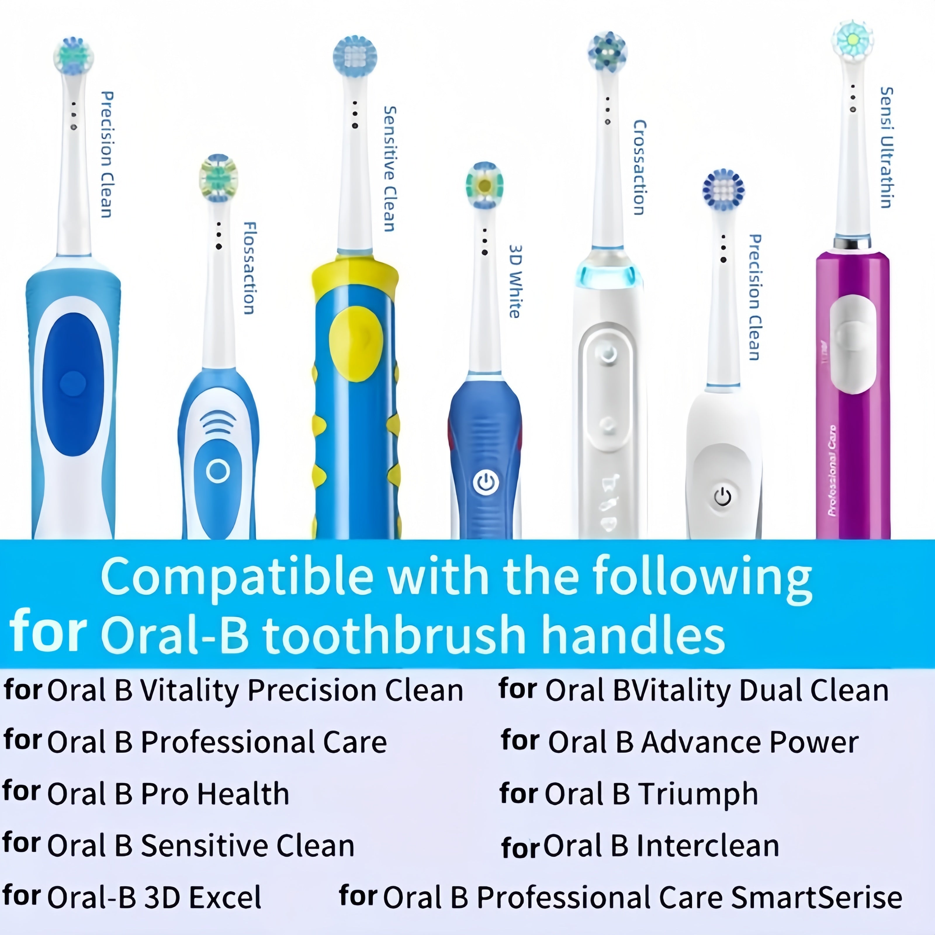 Replacement Toothbrush Heads for Sonic Electric Toothbrush Models 500 1000 1500 3000 3757 5000 7000 7500 8000
