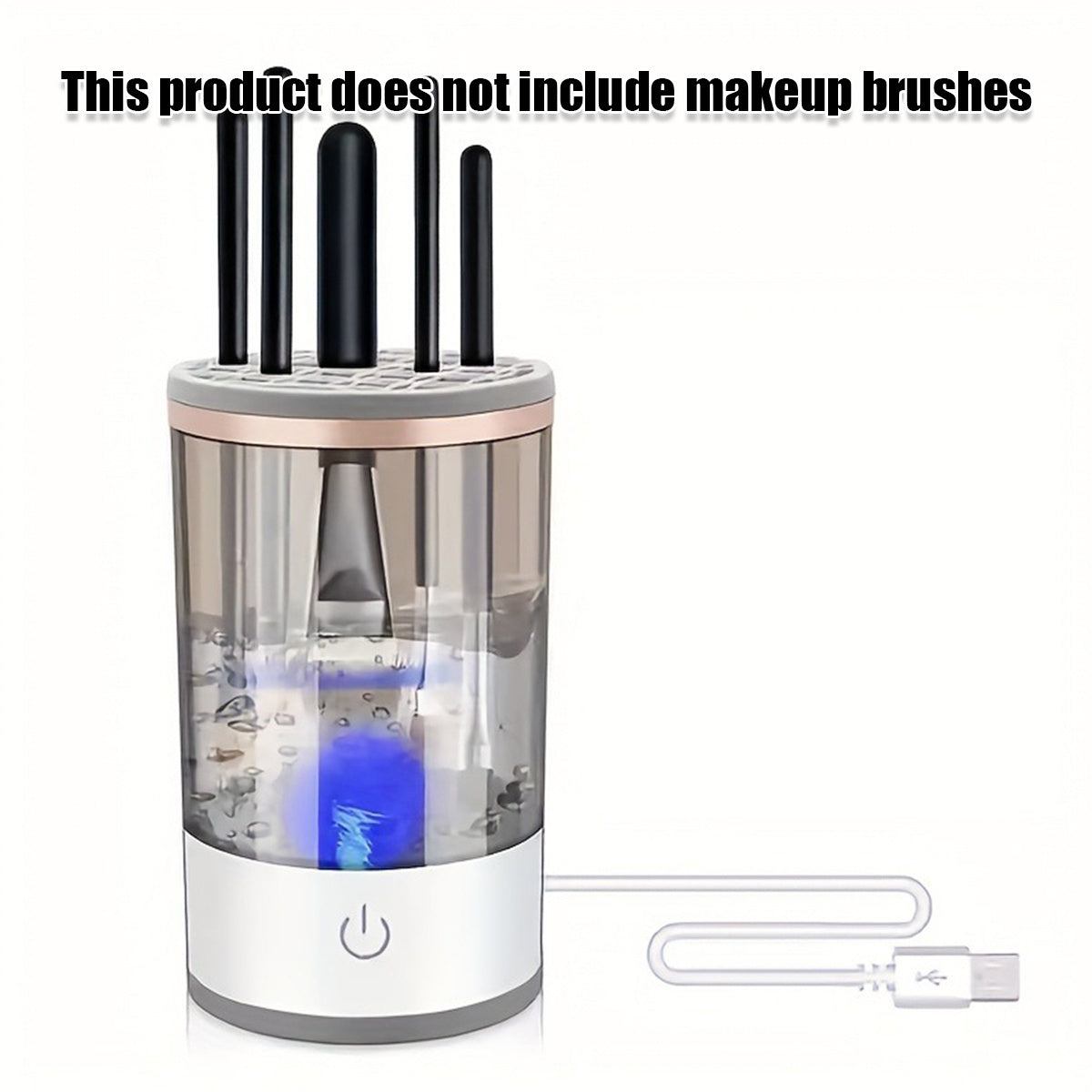 Electric Makeup Brush Cleaner USB Automatic Rotating Washer Dryer Fits All Brush Sizes