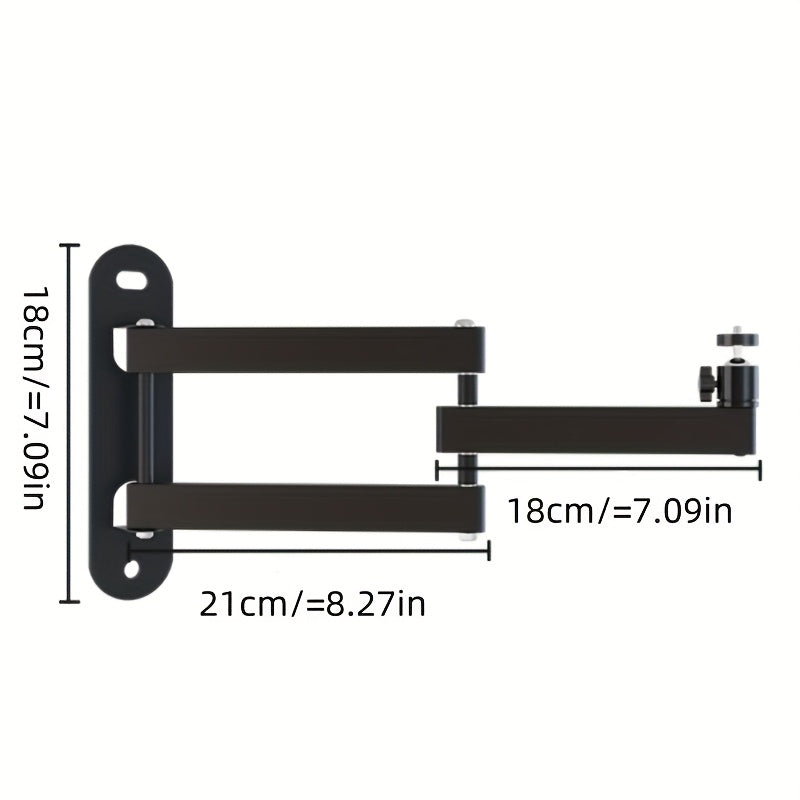 Soporte de proyector de pared plegable con 3 brazos giratorios ajustables para cine en casa, sala de estar, dormitorio