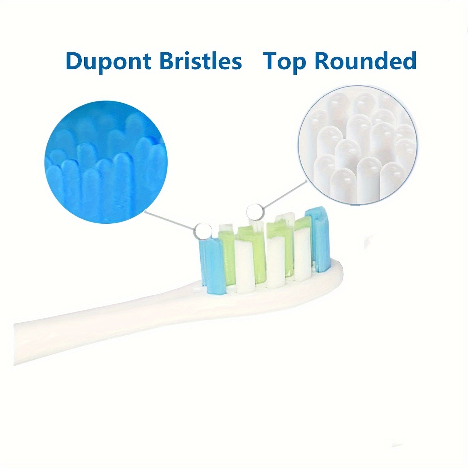 4pcs Replacement Brush Heads Soft Blue Green Sonic Electric Toothbrush Nozzles