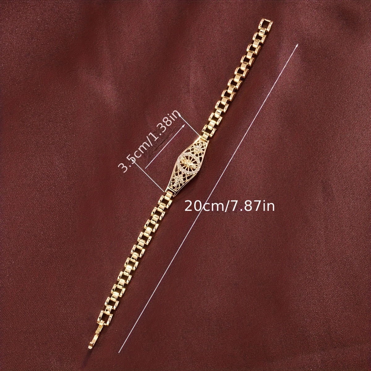 Women's Vintage Copper Bracelet with Synthetic Zirconia for Daily Wear and Gift