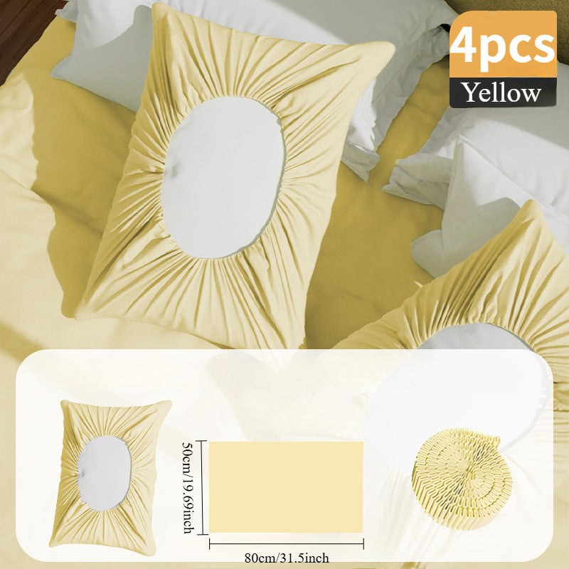 Set of 4 White Disposable Pillowcases for Travel Hotel and Train Use