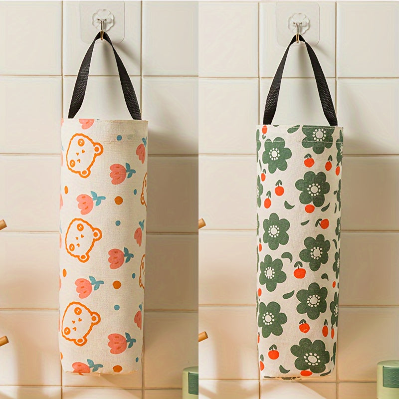 Cartoon Wall Hanging Garbage Bag Holder Storage Bag for Kitchen Organizing