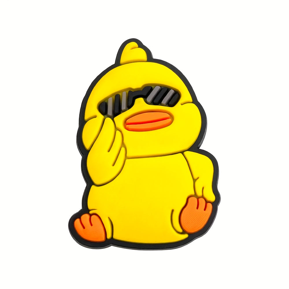 Kids Yellow Duck Shoe Charms Diy Accessories for PVC Bubble Slides Sandals