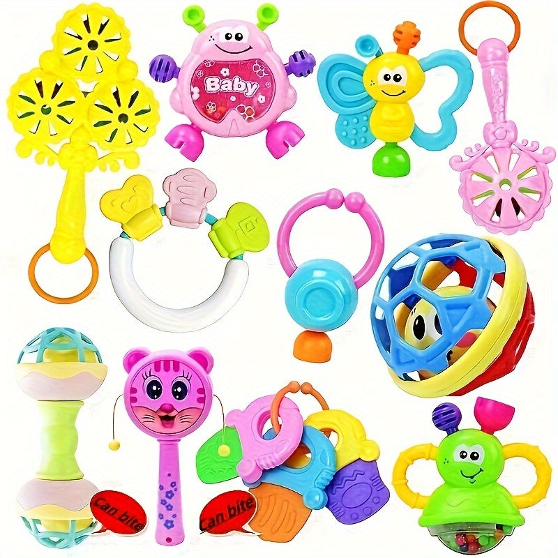 Baby Toy Set for Newborns Colorful Plastic Grip Teether and Educational Toys
