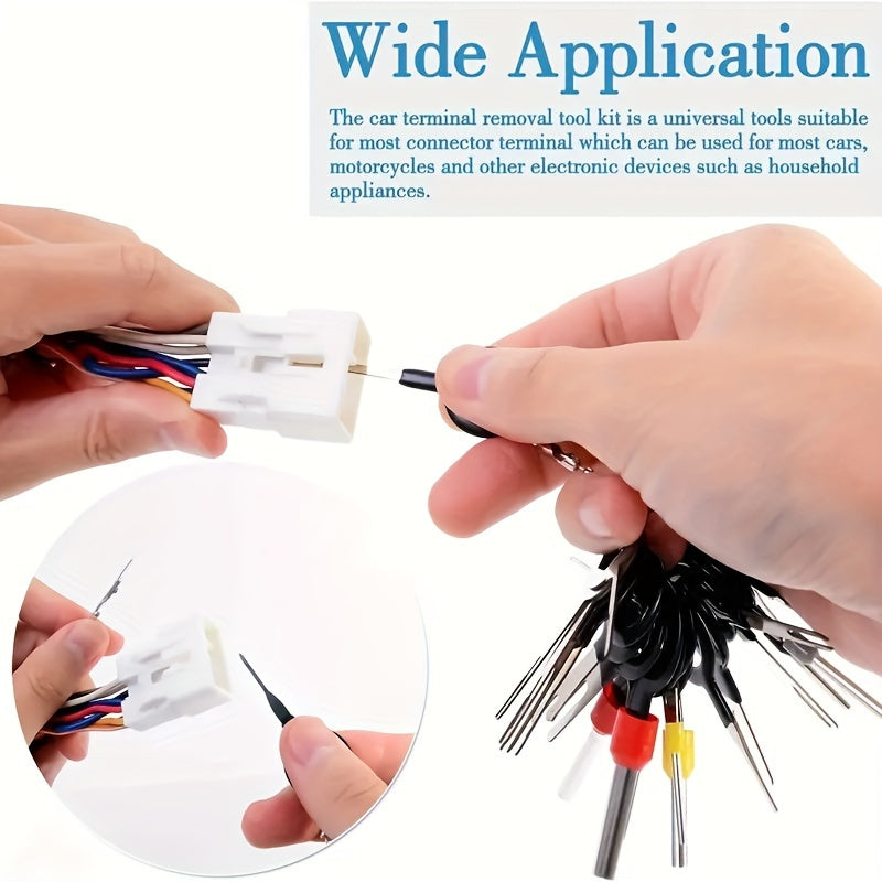 59 piezas Juego profesional de herramientas para desmontar conectores de arnés de cables, kit de herramientas para terminales automotrices