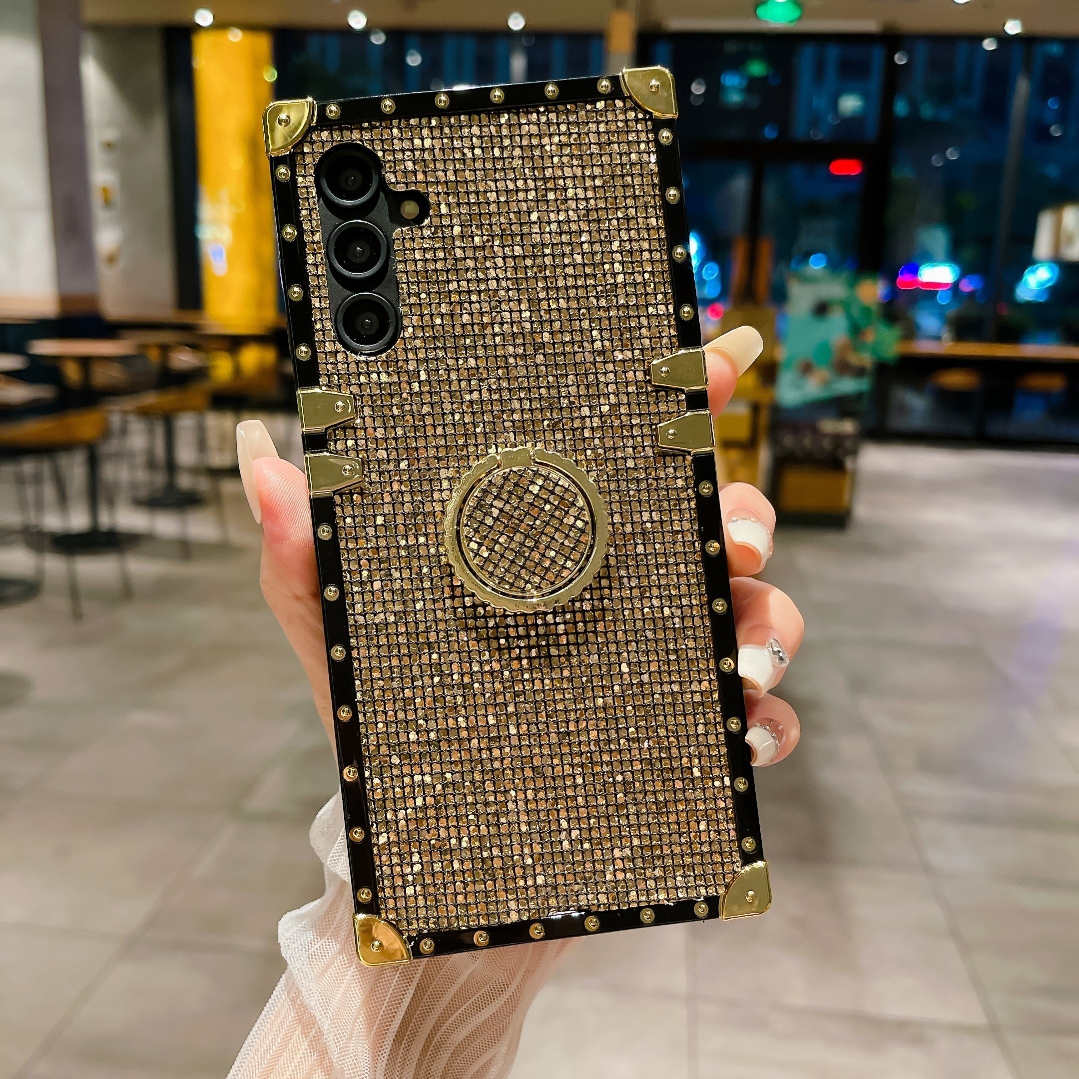 Diamond Studded Phone Case for Samsung Models Durable PC Protective Cover