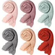 Women's Large Breathable Sun Protection Headscarf Solid Color Lightweight Wrinkle Scarf