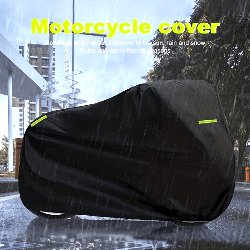 Universal Waterproof Motorcycle Cover 210D Oxford Durable All-Weather Black Yellow