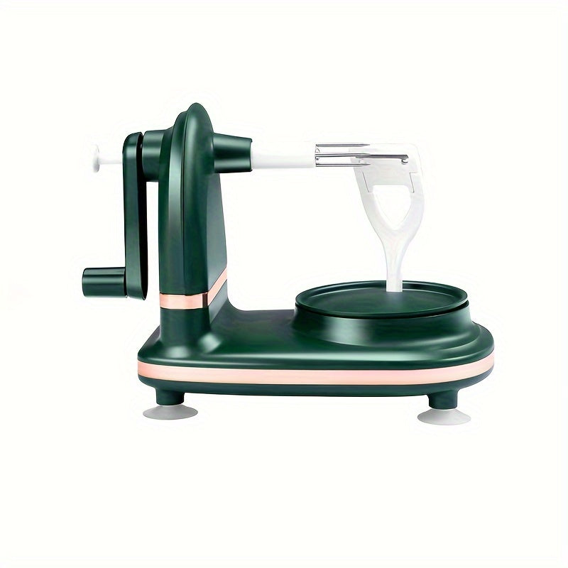 Qo'lga qulay tutqichli qo'lda olma qirqish - mevalarni avtomatik aylanish bilan osonlik bilan kesish va yadrodan ajratish, sizning oshxona ehtiyojlaringiz uchun mustahkam plastikdan tayyorlangan.