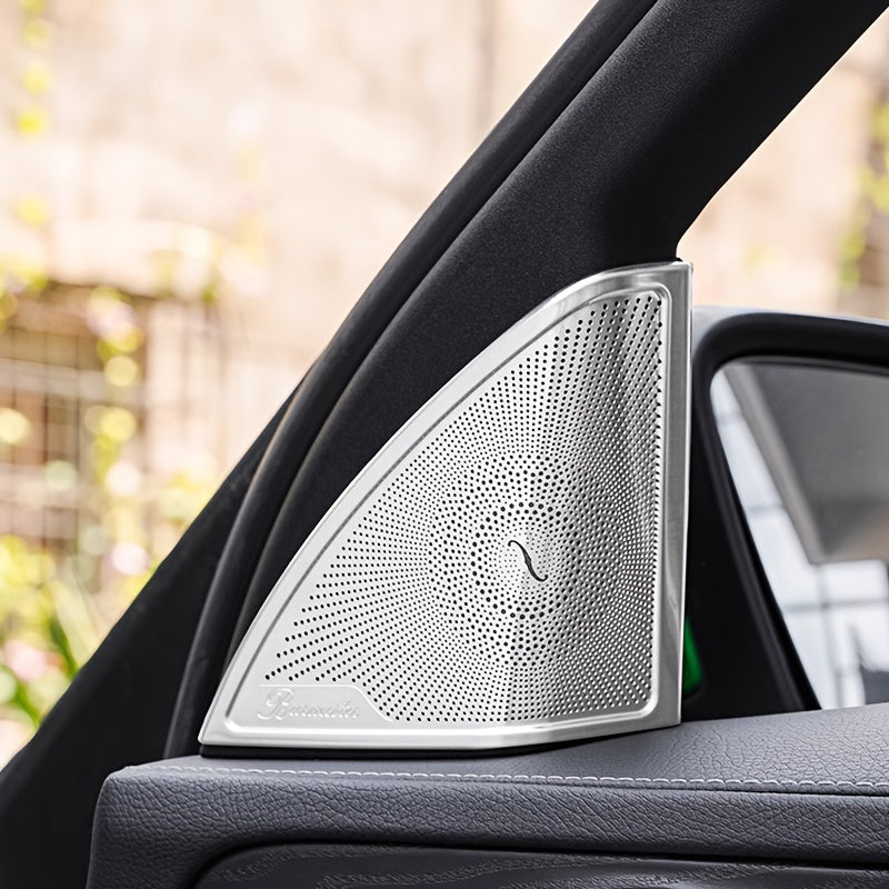Stainless Steel Car Door Speaker Covers for C/E/GLC 2015-2022 Easy Install