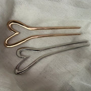 Chinese-Style Hairpin Minimalist Gold Modern Bun Heart Head Decoration Elegant Accessory