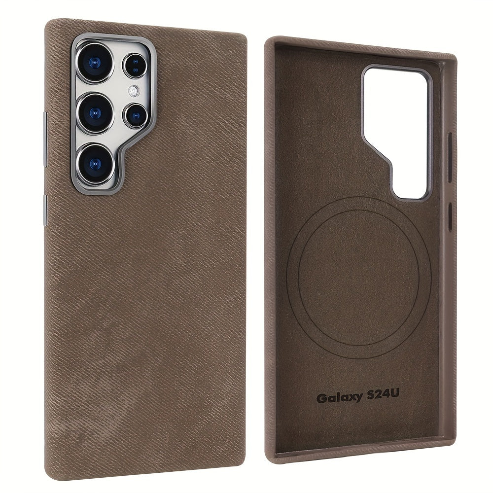 Magnetic Phone Case for Samsung Galaxy S24 Ultra Wireless Charging Polyester Fiber