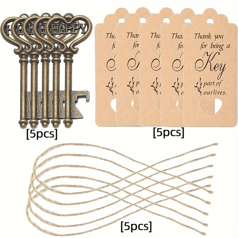 Key-Shaped Metal Bottle Opener for Kitchen, Party, Gift, and Holiday Use