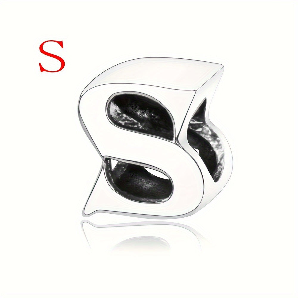 925 Sterling Silver Alphabet Letter Charms Beads for DIY Jewelry Making