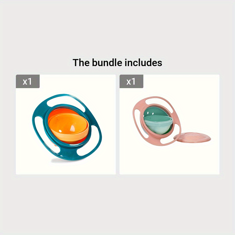 Baby Toddler Feeding Bowl BPA-Free Rotating Spill-Proof 360 Degree Spin Multi-Color