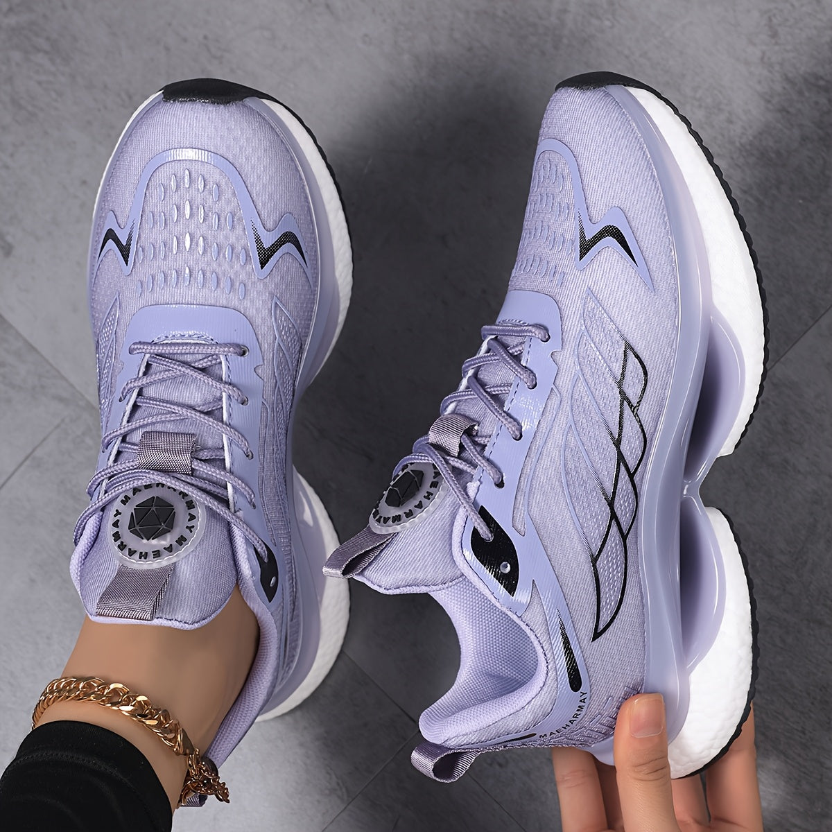 Zapatillas de running transpirables para mujer, ligeras, con amortiguación, de caña baja, multicolor