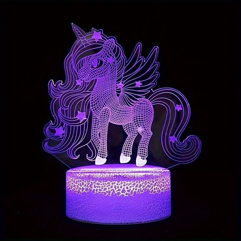 Unicorn Night Light with Celestial Shine 3D Illusion Touch Control USB Powered