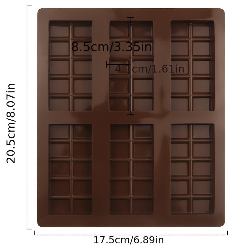 Rectangular Silicone Mold Set 6-Cavity Non-Stick Chocolate Making Tool