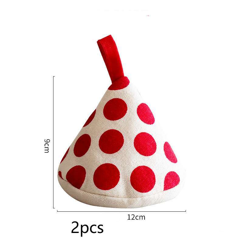 2-Pack Cone-Shaped Pot Lid Holders Insulated Triangle Cover Clips Kitchen Accessories