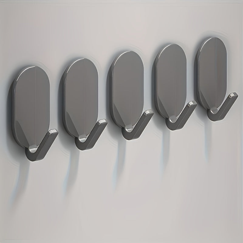Heavy Duty Adhesive Hooks for Bathroom Wall Mounting Set of 5