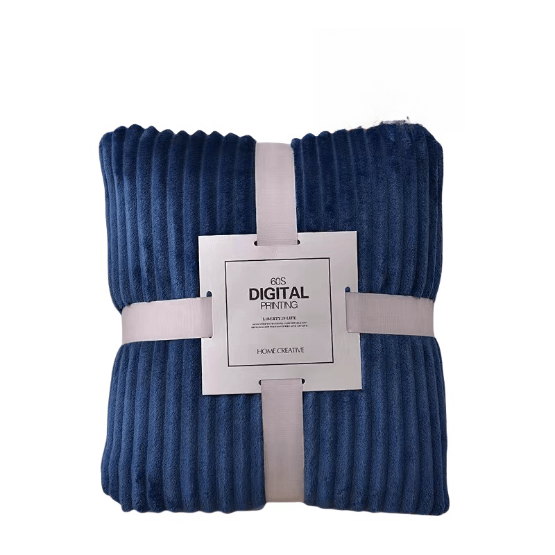 Faux Wool Throw Blanket Plush Warm Coral Fleece Plaid for Bed Couch