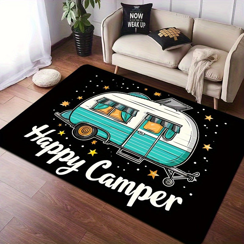 Cartoon Car Happy Camper E-sports Room Carpet 8mm Thick for Living Room Kitchen Bathroom