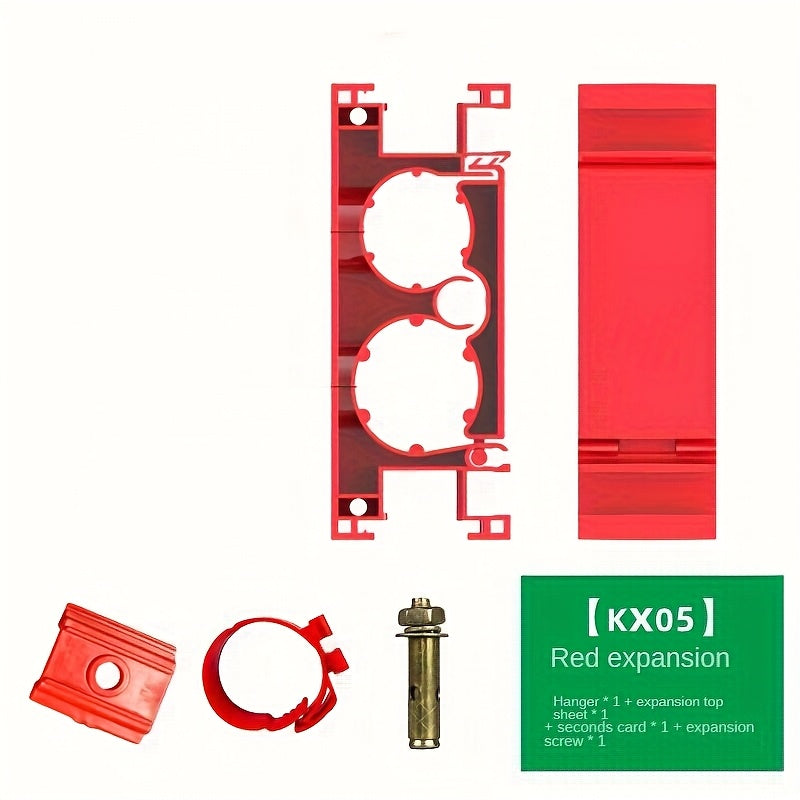 Red Plastic Central Air Conditioning Pipe Hanger with Snap-On Clips