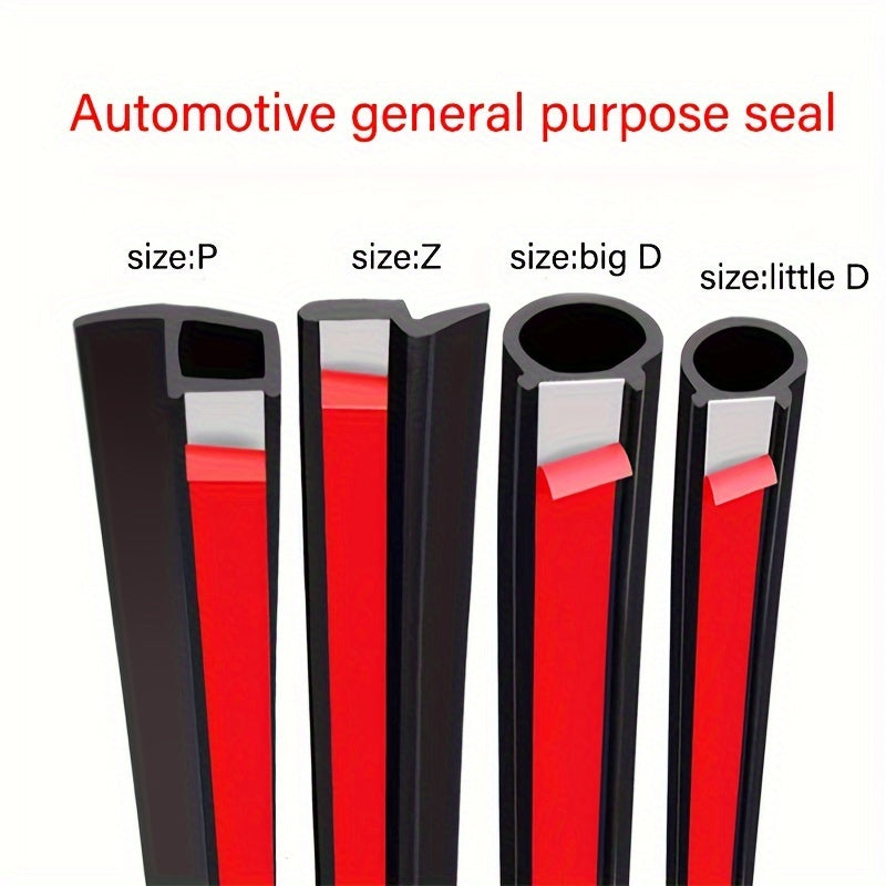 Rubber Car Door Seal Strip 16.4FT Waterproof Noise Reduction Soundproofing