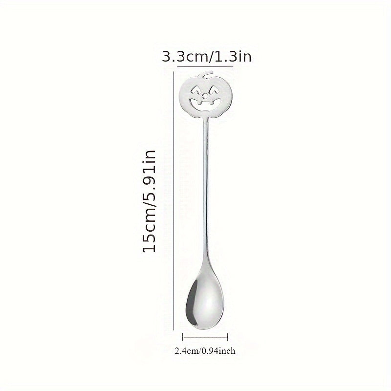Conjunto de accesorios de cocina que incluye vajilla, cucharas de acero inoxidable para café y postres, cuchara especial de Halloween