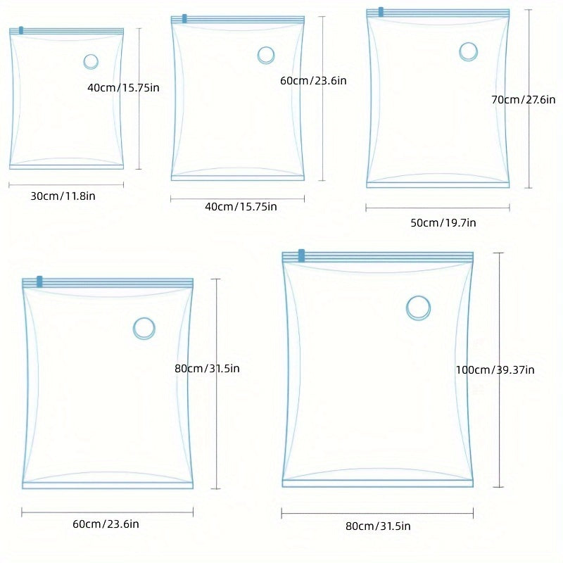 Transparent Vacuum Compression Storage Bags Set of 2 or 4 for Clothes and Bedding Dustproof Space Saver