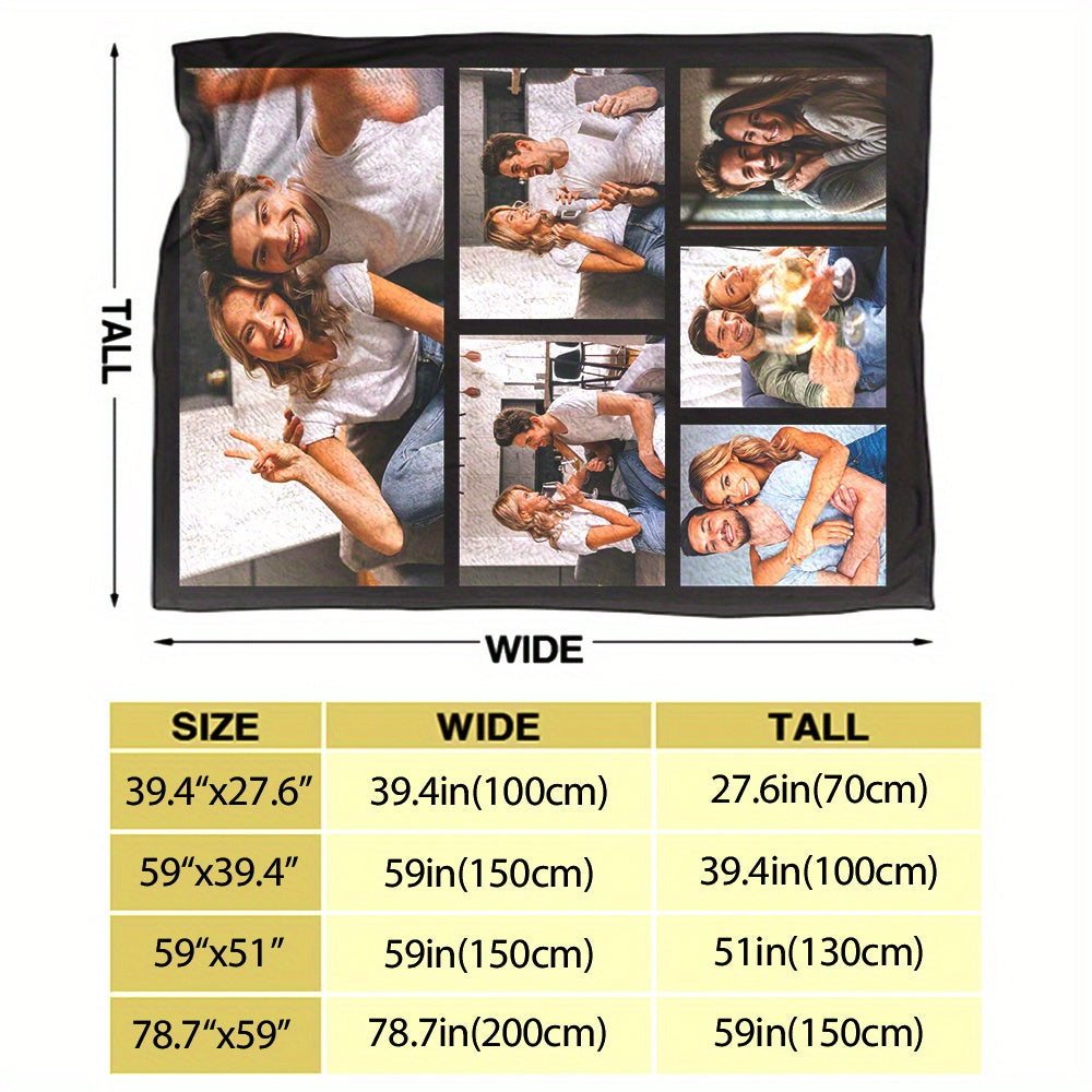Custom Photo Blanket Soft Flannel Throw Personalized Gift for Home and Travel