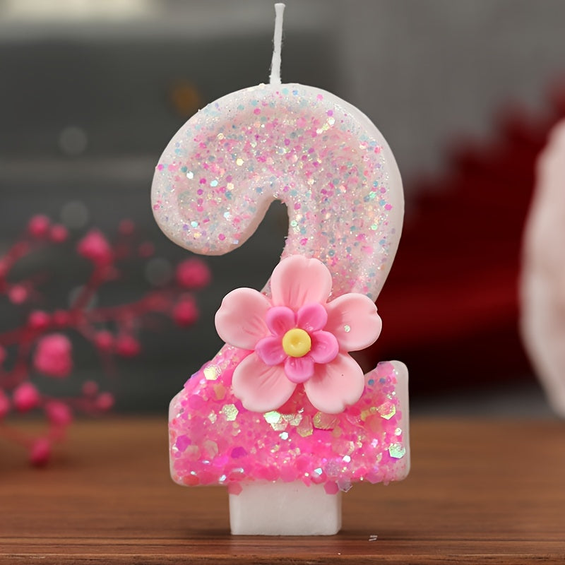 Pink Floral Cake Topper for Parties and Celebrations