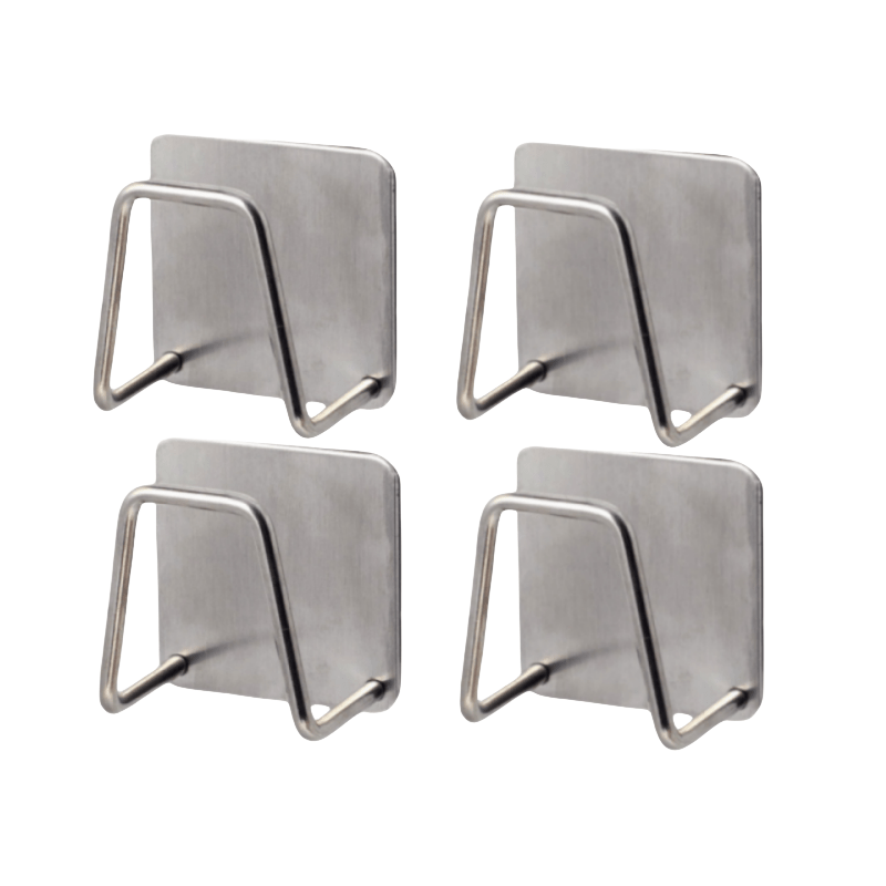 Stainless Steel Sponge Holder Set Wall Mount No-Drill Kitchen Bathroom Storage