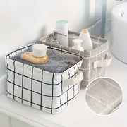 Foldable Cloth Storage Basket with Handles for Cosmetics and Groceries