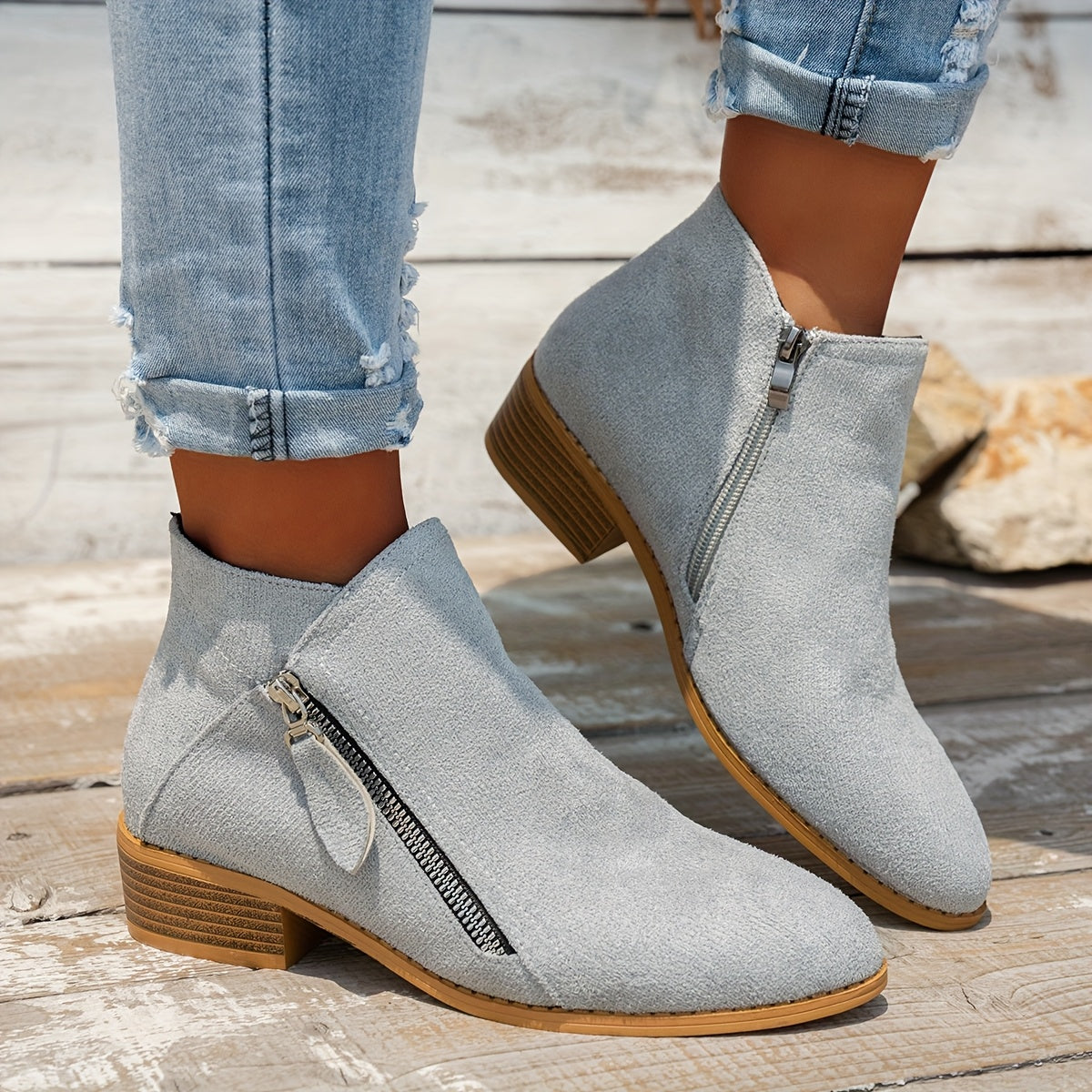 Women's White Ankle Boots Leather Casual Footwear for Holidays