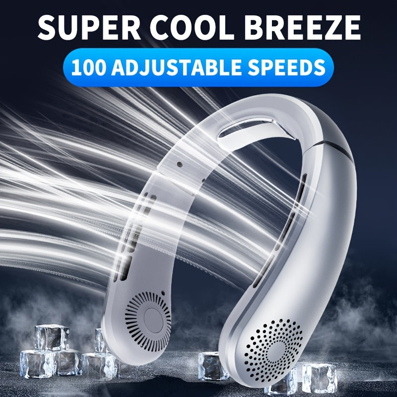 2025 Portable Neck Fan Bladeless USB Rechargeable Hands-Free Indoor Outdoor