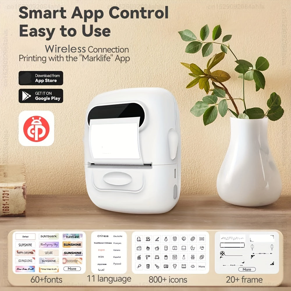 Portable Wireless Thermal Label Printer for Android iOS 40x30mm