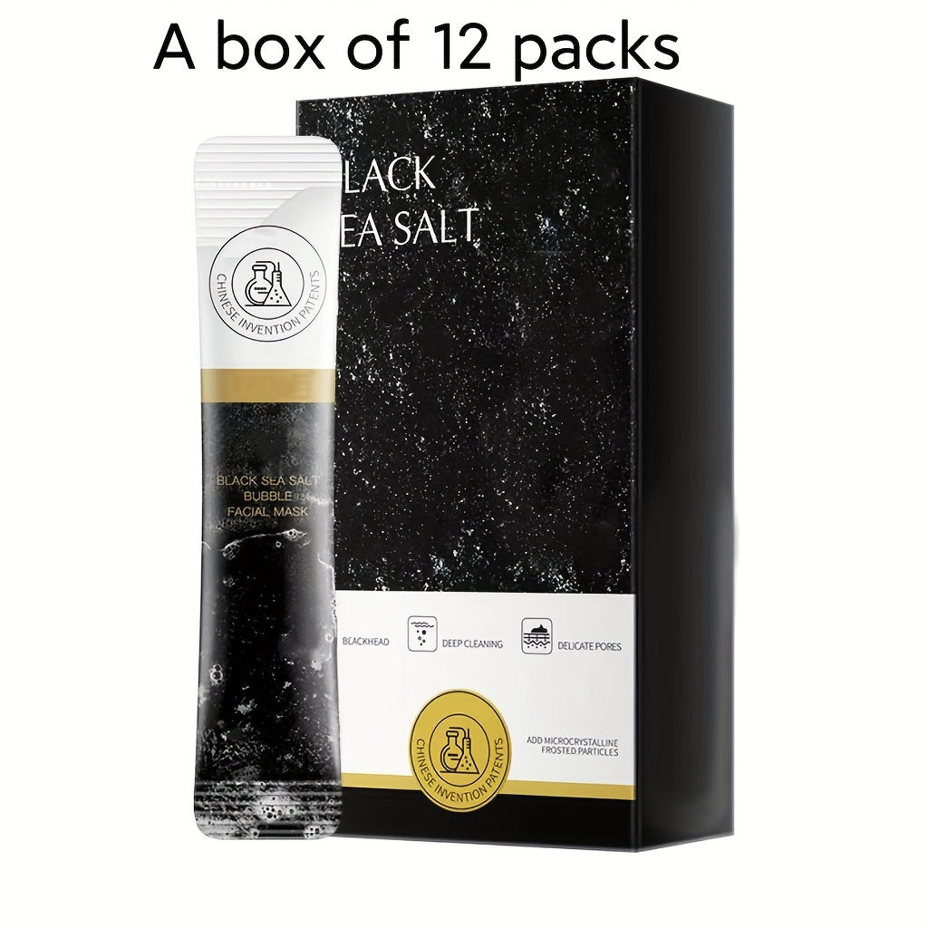 12 ta qora dengiz tuzi pufli maskalari, normal teri uchun namlantiruvchi gel, sayohat uchun qulay