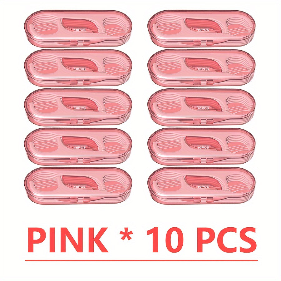Double-Headed Dental Flosses with Toothpick Tips Pack of 10 Pink or White