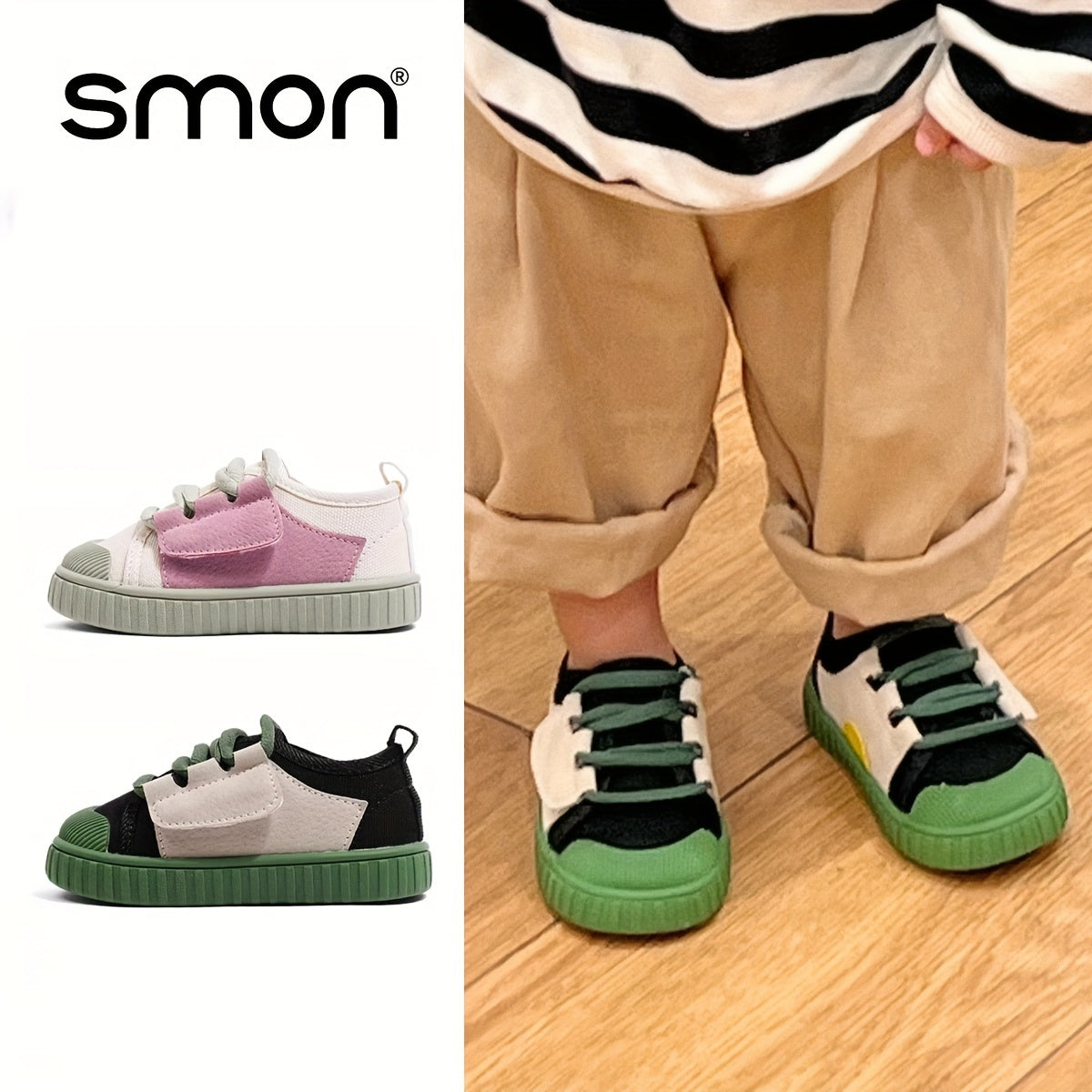 Kids Canvas Shoes Boys Girls Breathable Non-Slip Low Top Rubber Sole
