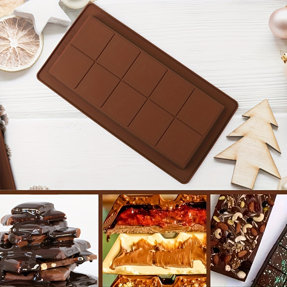 Silicone Chocolate Mold 10 Cavities Non-Stick Reusable Candy Maker for Kitchen