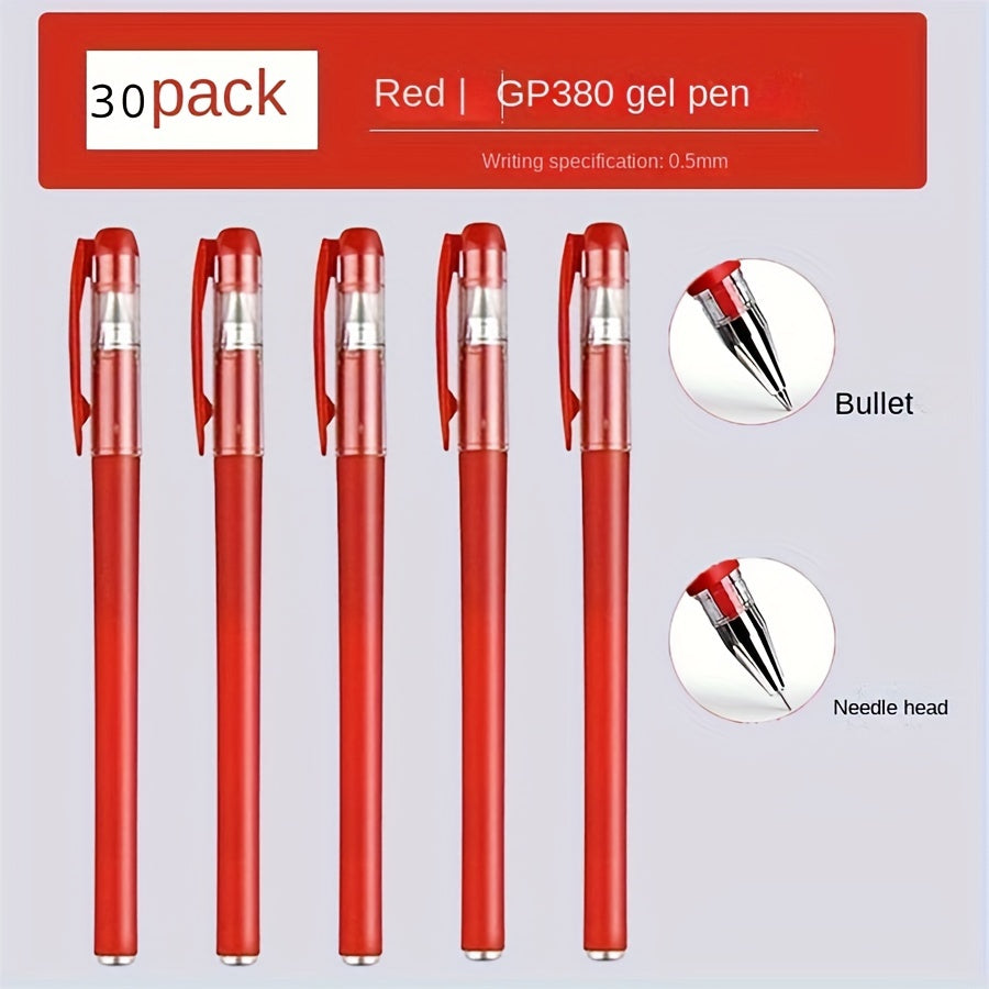 Set of 30 Fine Tip Gel and Ballpoint Pens with Screw Cap for Professionals and Students