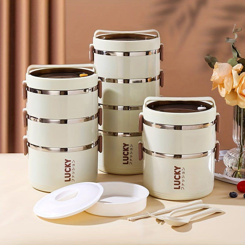 Juego de fiambrera de acero inoxidable con bolsa de almuerzo, gran capacidad, bento térmico para escuela, camping y trabajo