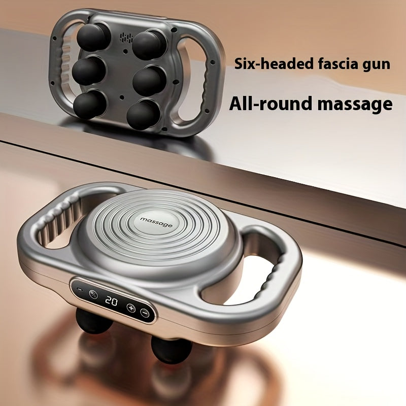 Six-Head Deep Tissue Percussion Massage Gun Handheld Body Back Muscle Massager